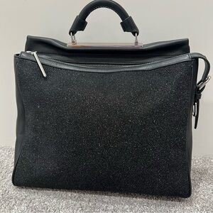 3.1 Phillip Lim Ryder Black leather satchel bag Glitter Handbag new